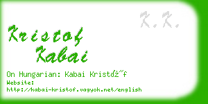 kristof kabai business card